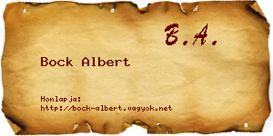 Bock Albert névjegykártya