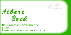 albert bock business card